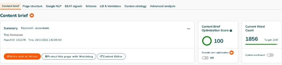 content enhancement for accounting website