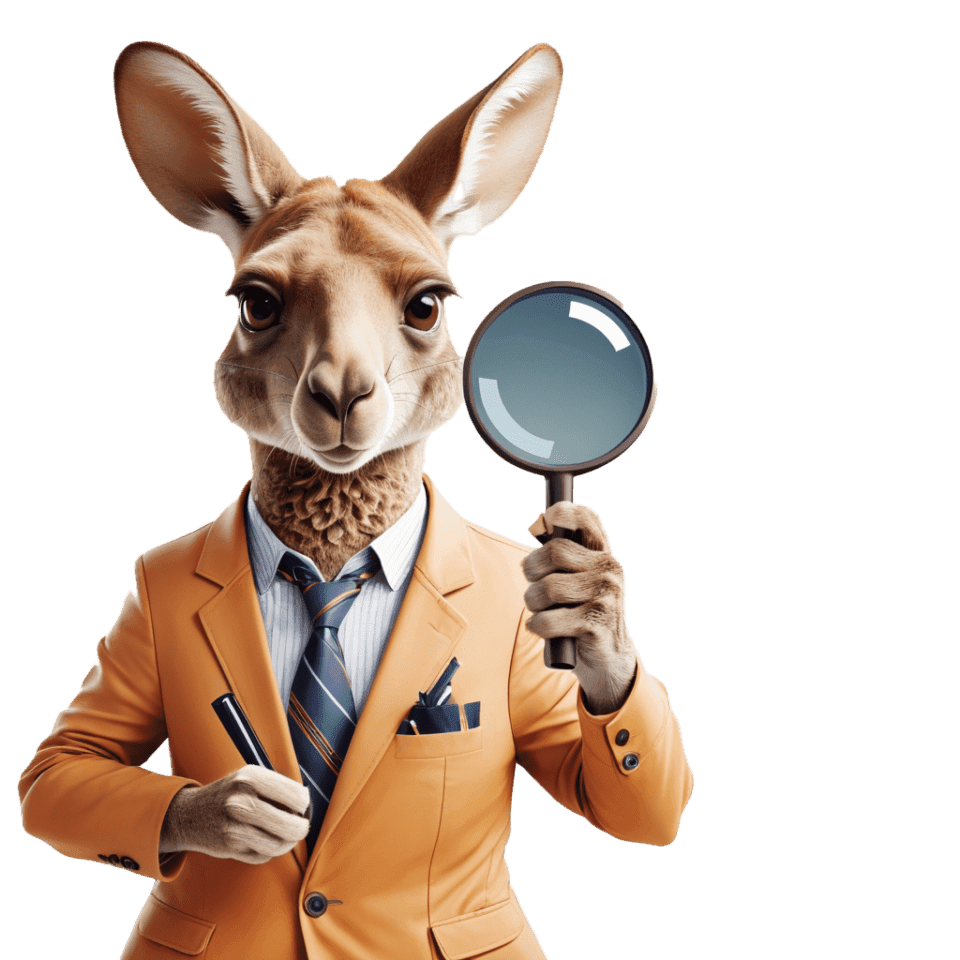 roo with magnifying glass